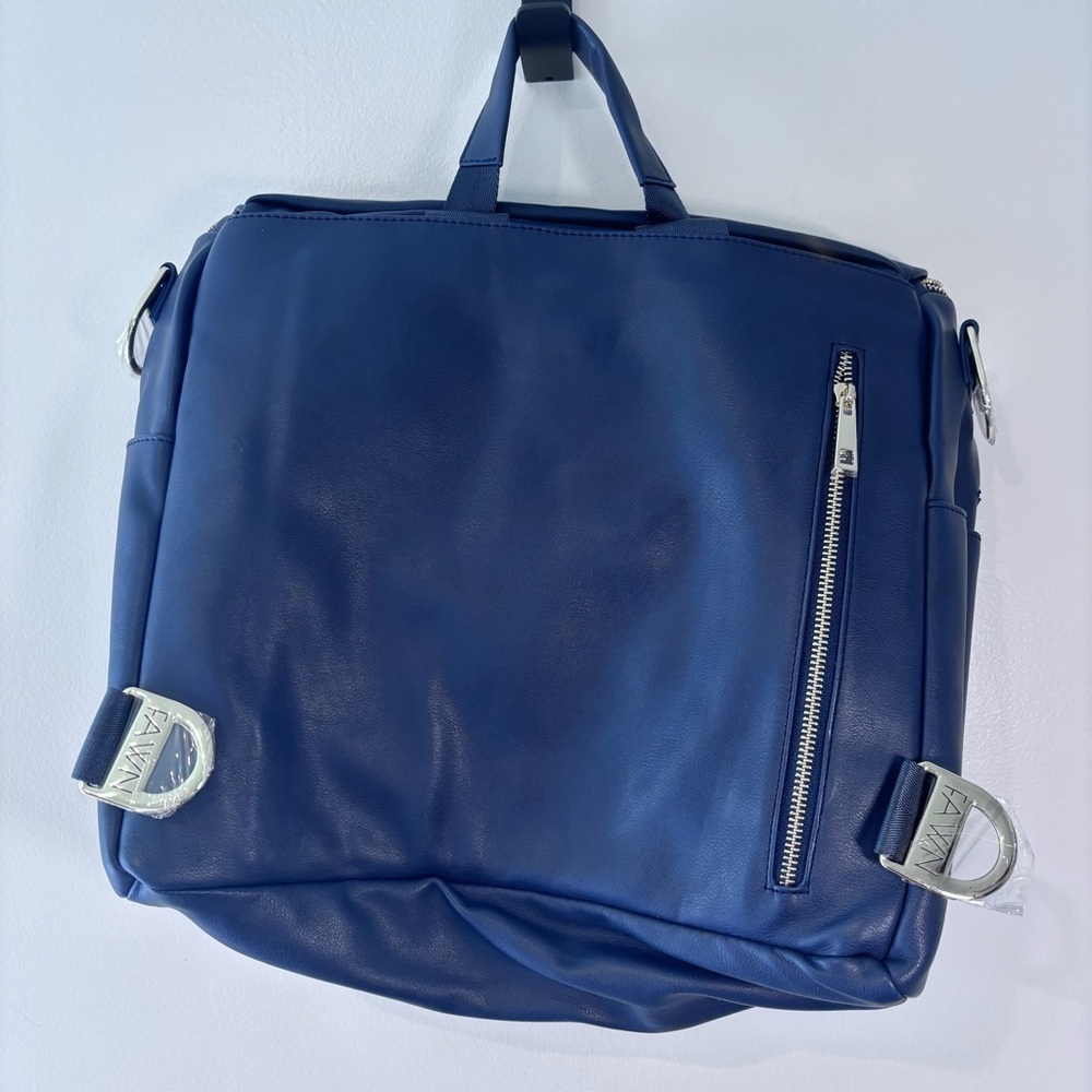 Fawn DesignThe Original Diaper Baby Travel Bag in Navy Faux Leather - Picture 4 of 6